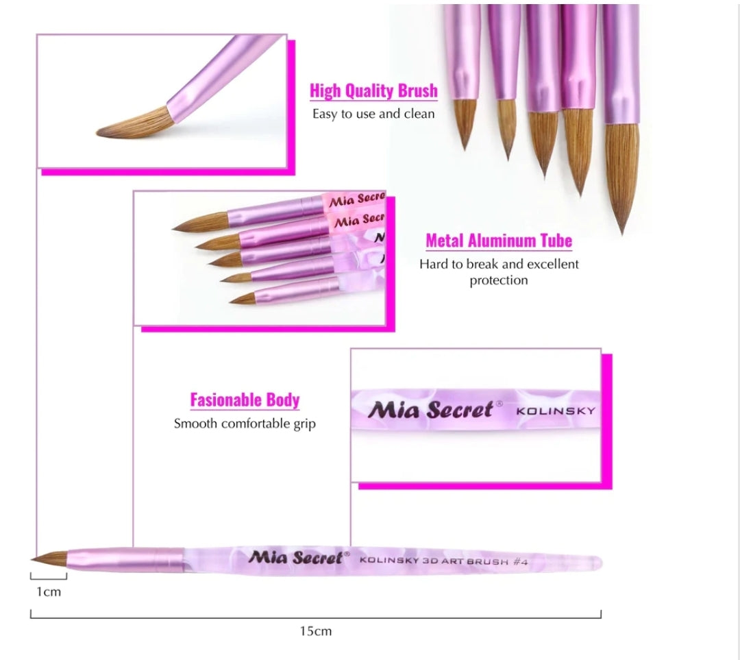 MIA SECRET - KOLINSKY NAIL BRUSHES